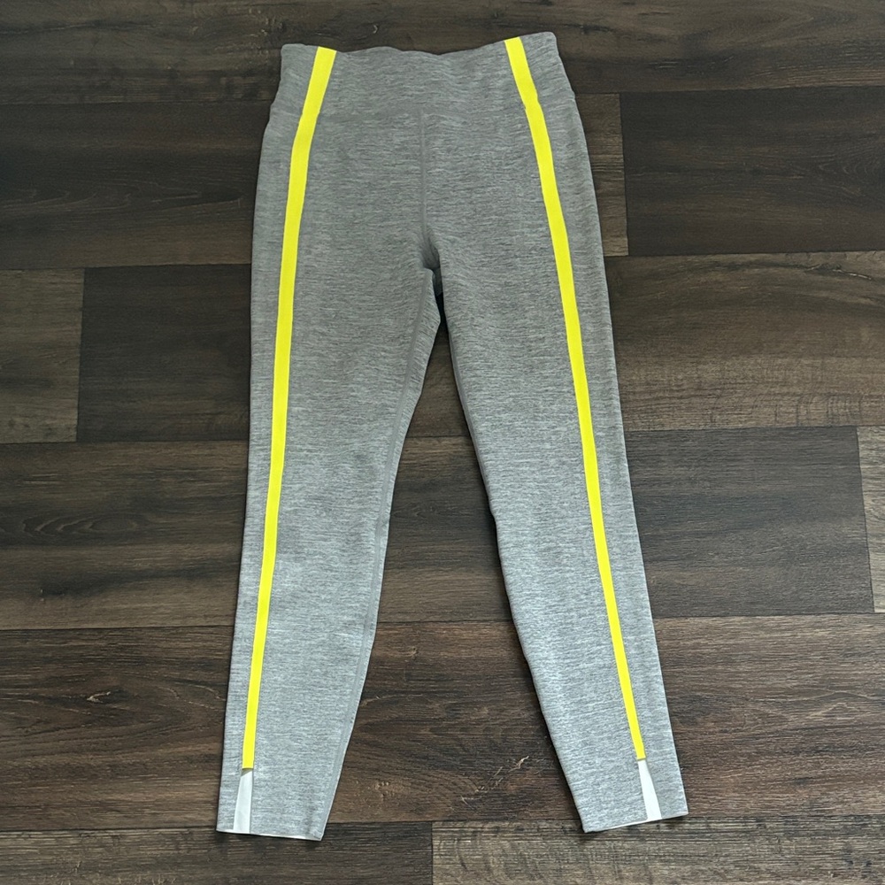 Zyia Active Women's 4 Gray/Neon Yellow Leggings